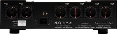 Strömrenare Isol-8 SubStation F3, svart baksida med sex eluttag och en strömingång