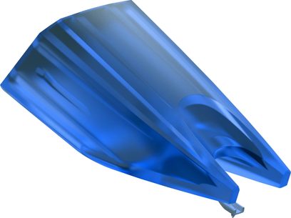 DJ-pladespillercelle fra Ortofon Concorde Music Blue, perspektivisk visning, blå farve, metalspids