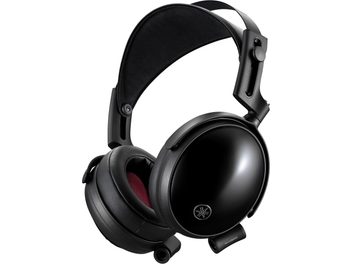 Κλειστά ακουστικά Yamaha YH-C3000 μαύρα, γυαλιστερά περιβλήματα, μεταλλική καμάρα, μαξιλαράκια από συνθετικό δέρμα, εσωτερικό μπορντό