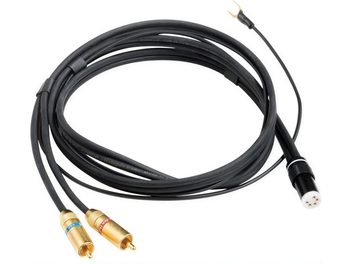 Audio kabel RCA černý s pozlacenými RCA konektory na obou koncích, délka přibližně 1,2 metru