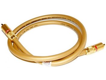 Van den Hul The Digi-Coupler 0.8m golden digital coaxial cable, RCA connectors, looped on white background