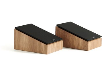 Paire d’enceintes Dolby Atmos Eltax Monitor ATM Neo finition chêne clair avec dessus noir incliné