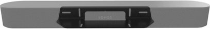 Vægmonteringsstøtte Cavus CMSBF sort til SONOS Beam soundbar, frontvisning, aflang rektangulær form, mat sort finish