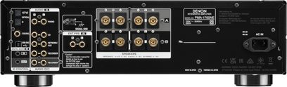 Ampli hi-fi stereo Denon PMA-1700NE černý, zadní strana, detailní pohled zaměřený na audio konektory a ovládací prvky