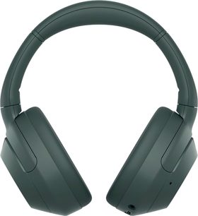 Bezdrátové hi-fi sluchátka Sony ULT WEAR šedá, pohled zepředu, polstrovaný náhlavní pásek, obdélníkové sluchátka, hladký povrch