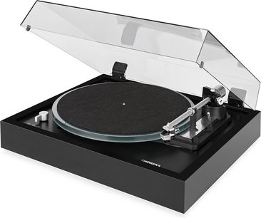 Hi-fi pladespiller Thorens TD 148A sort, plastchassis, mat pladetallerken, rørformet arm, metalfødder