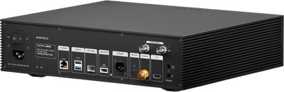 Мережевий аудіопрогравач EverSolo T10 чорний, вигляд ззаду з портами Ethernet USB AES EBU оптичним коаксіальним і HDMI