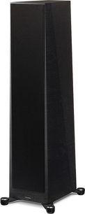 Diffusore da pavimento Paradigm Founder 100F in legno nero, vista frontale, forma rettangolare verticale, legno nero, piedini neri