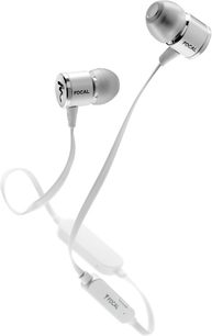 Otwarte słuchawki hi-fi Focal Spark Wireless srebrne, wykończenie w kolorze srebrnym, widok z lewego profilu, zakrzywione nauszniki i pałąk