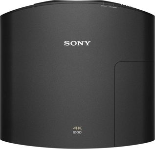 Sony VPL-VW500ES 4K SXRD sort videoprojektor, set forfra, afrundet kubisk form, hvidt "SONY"-logo øverst