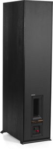 Enceinte colonne Klipsch R-820F noir, vue de face, porte fermée avec poignée, tweeter et woofer visibles