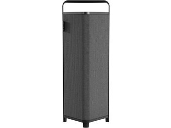 Enceinte bluetooth portable Sonoro Vibes XL noire, format colonne tissu gris foncé avec poignée de transport noire
