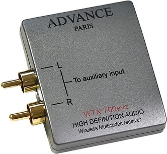 Advance Paris WTX-700evo trådløs audiosender, mat grå kabinet, tekniske specifikationer, set forfra