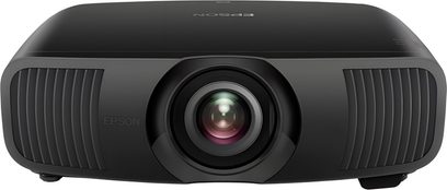 Βιντεοπροβολέας Epson EH-LS9000B μαύρος, πλαστικό κάλυμμα με ματ φινίρισμα, μπροστινή όψη, κεντρικός φακός, κάθετοι αεραγωγοί