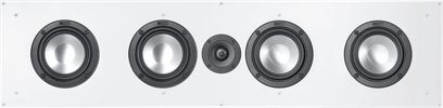 Wandinbouwluidspreker Canton Atelier InWall 11C wit, rechthoekig, vier aluminiumwoofers en centrale zwarte tweeter
