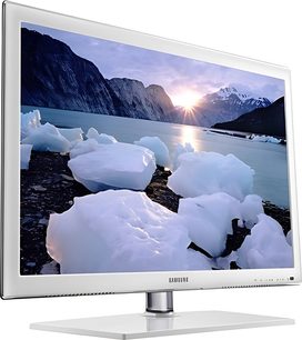 Samsung UE32D4010ZF-tv, der viser et snelandskab med bjerge og isfjelde i solnedgangslys