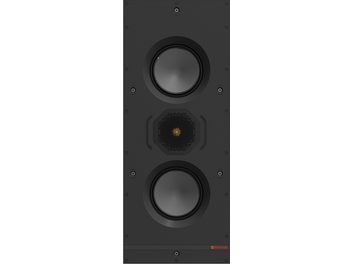 Monitor Audio W1M czarny głośnik do zabudowy, 2 przetworniki, sześciokątna maskownica, pomarańczowe logo