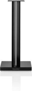 Bowers & Wilkins FS 700 S3 sort højttaler, set forfra, vertikal blank sort struktur på rektangulær sort base