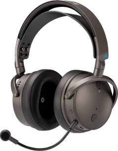 Audeze Maxwell Playstation gaming-headset, mat sort og mørkegrå, brede ørekopper, polstret hovedbøjle