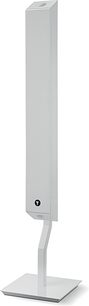 Focal Stand On Wall 300 luidsprekervoetstuk wit, vooraanzicht, verticaal geplaatst op een witte vlakke ondergrond