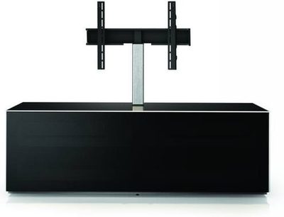 Sonorous Elements EX11F-BLK sort TV-møbel, vægmonteret med glashylde, beslag til fladskærm