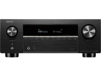 Denon AVR-X3900H hemmabioreceiver svart, frontpanel med stor central skärm, två reglage och USB-port
