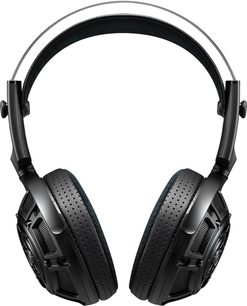 Åpne Yamaha YH‑4000 hodetelefoner i svart metall og plast, ørekopper med gitter, perforerte puter, sett forfra