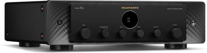 Ampli hi-fi stereo Marantz Model 60n, pohled zepředu, černý kryt, 6 kulatých tlačítek, centrální displej zobrazující "CD 40"