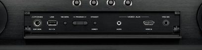 Yamaha RX-A870 sort hjemmebiografsforstærker, frontpanel med audio/video-tilslutninger, knapper og kontrolknapper