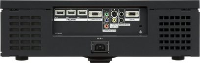 Panasonic PT-AE4000 sort videoprojektor, bagudvendt, video- og audiostik, HDMI-, komponent-, VGA- og serieporte