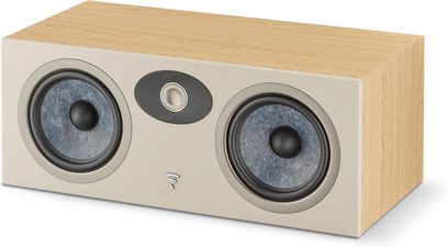 Diffusori da pavimento Focal Theva N°3 in rovere chiaro, vista frontale, cabinet in legno chiaro, 2 altoparlanti neri, tweeter centrale