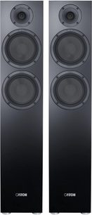 Coppia di diffusori da pavimento Canton GLE 70 S2 neri, frontale con tweeter e due woofer allineati