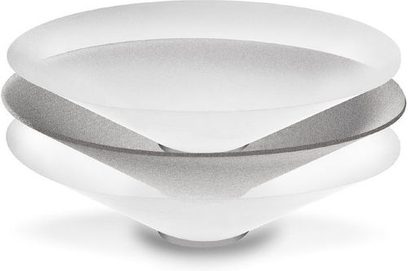 Focal Chorus CC8 W sort, højglans, centralhøjttaler, ovenpå-udsigt, oval form, to koncentriske hvide højttalere