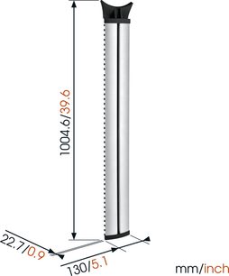 Cylindrisk sort og hvid metalfod til møbler, højde 1004,6 mm, diameter 130 mm, Vogel's NEXT 7840