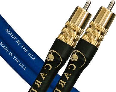 Cardas Clear Beyond 1m Cinch-Audiokabel, vergoldete Stecker, matte schwarze Ummantelung, geriffelte Ringe und Bienenwabenmuster