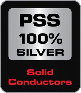 Audioquest Firebird 48Gbps 72v DBS HDMI-kabel 3m. "PSS 100% SILVER" og "Solid Conductors" logo på sort baggrund
