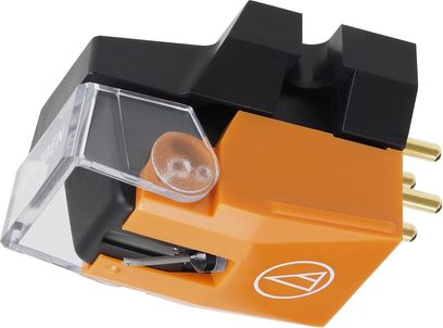 Audio Technica VM530ENH sort og orange pick-up til vinylplader med elliptisk nål og aluminiumshus