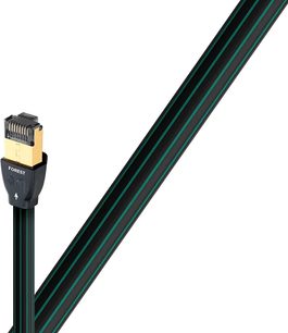 Мережевий кабель Ethernet RJ45 Audioquest Forest 1,5 м, позолочений роз’єм RJ45, зелено-чорна оплетка, вигляд збоку
