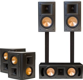Sada sloupových reproduktorů Klipsch RB-51 MKII černá: 2 sloupové reproduktory, 1 centrální reproduktor, 2 regálové reproduktory