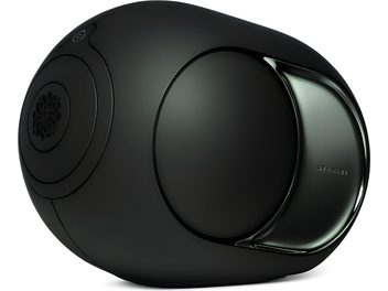 Zvočnik DEVIALET Phantom Ultimate 108 dB, zelen v odtenku Deep Forest, gladka verjetno kompozitna ohišja, tričetrtinski pogled, okrogel bok