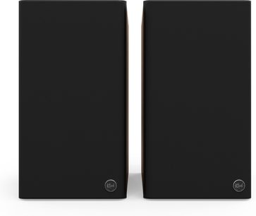 Coppia di diffusori Klipsch The Sevens II noce con griglie nere e finiture in legno vista frontale