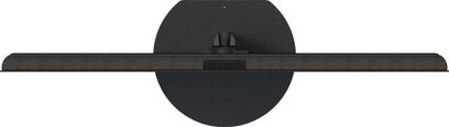 Panasonic TV-55Z95B sort fladskærms-tv, set ovenfra, ekstra tyndt rektangulært kabinet med tekstilfront monteret på en rund metalfod
