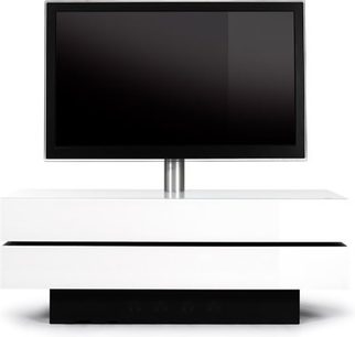 Spectral Brick BR1203-SL TV-møbel, sort, med central støtte, fladskærm, lav hylde