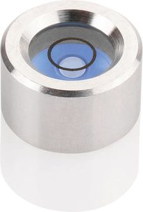 Børstet aluminiumssylinder med blå nivåblære i midten - ClearAudio Mini nivåmåler