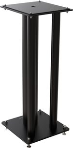 Βάση ηχείου Norstone Design Stylum Max μαύρο σατινέ, μαύρη ορθογώνια κατασκευή, 4 ρυθμιζόμενα πόδια, 2 κάθετες κολώνες