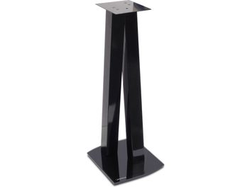 Omgekeerde afgeknotte piramide-vormige zwarte hoogglans Norstone Design Walk Stand luidsprekervoetenset met rechthoekige basis
