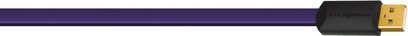 Kabel USB Wireworld Ultraviolet 7 o długości 1 metra, złocone złącza, fioletowa osłona, widok z góry na całej długości
