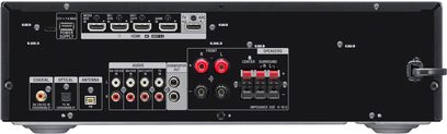 Sony STR-DH590, vue arrière, connecteurs HDMI, audio coaxial, optique, antenne, sorties haut-parleurs, alimentation
