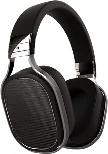 Åbent hi-fi hovedsæt OPPO PM-1 EU, set fra siden, brede ovale sorte ørekopper, sølvfarvet metalstang, tykke ørepuder i sort imiteret læder