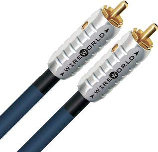 Wireworld Luna 8 analog RCA-lydkabel, længde 6 meter, forgyldte RCA-stik, blå og hvid kappe